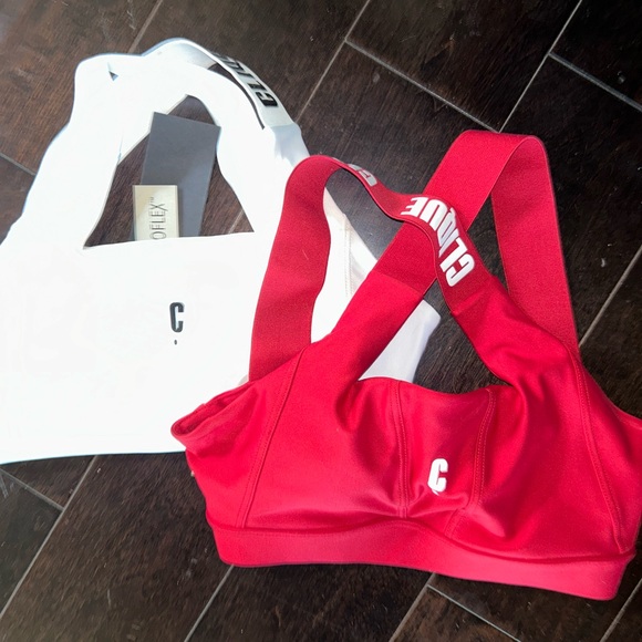 Clique Other - New CLQ sports bras Clique sz 4 Small spandex athletic bra yoga red white nwt S